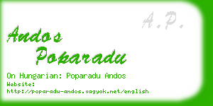 andos poparadu business card